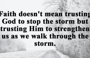 Faith doesn’t mean trusting god to stop the storm