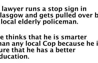 A lawyer was pulled over by a local elderly policeman