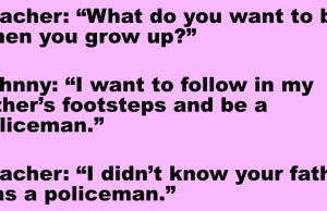 Little Johnny wants to be a policeman