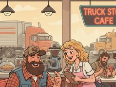 A trucker came into a truck stop coffee shop