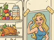 Picture on the refrigerator.